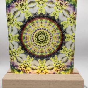 Lampă cu mandală verde din natură 19 x12.5 cm