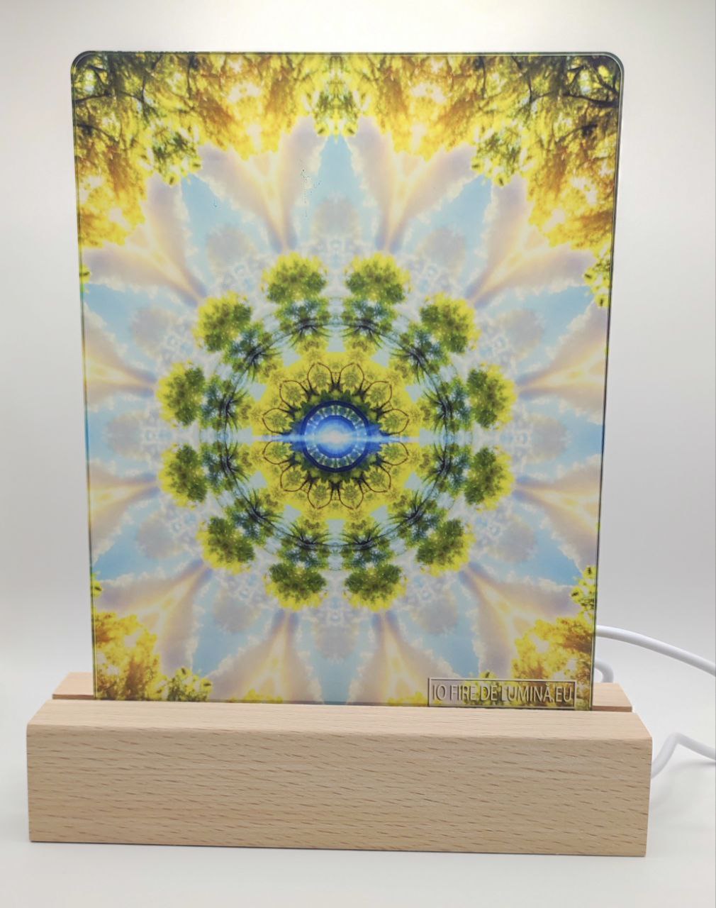 Lampă cu mandală din cer și natură 19 x12.5 cm-stoc epuizat