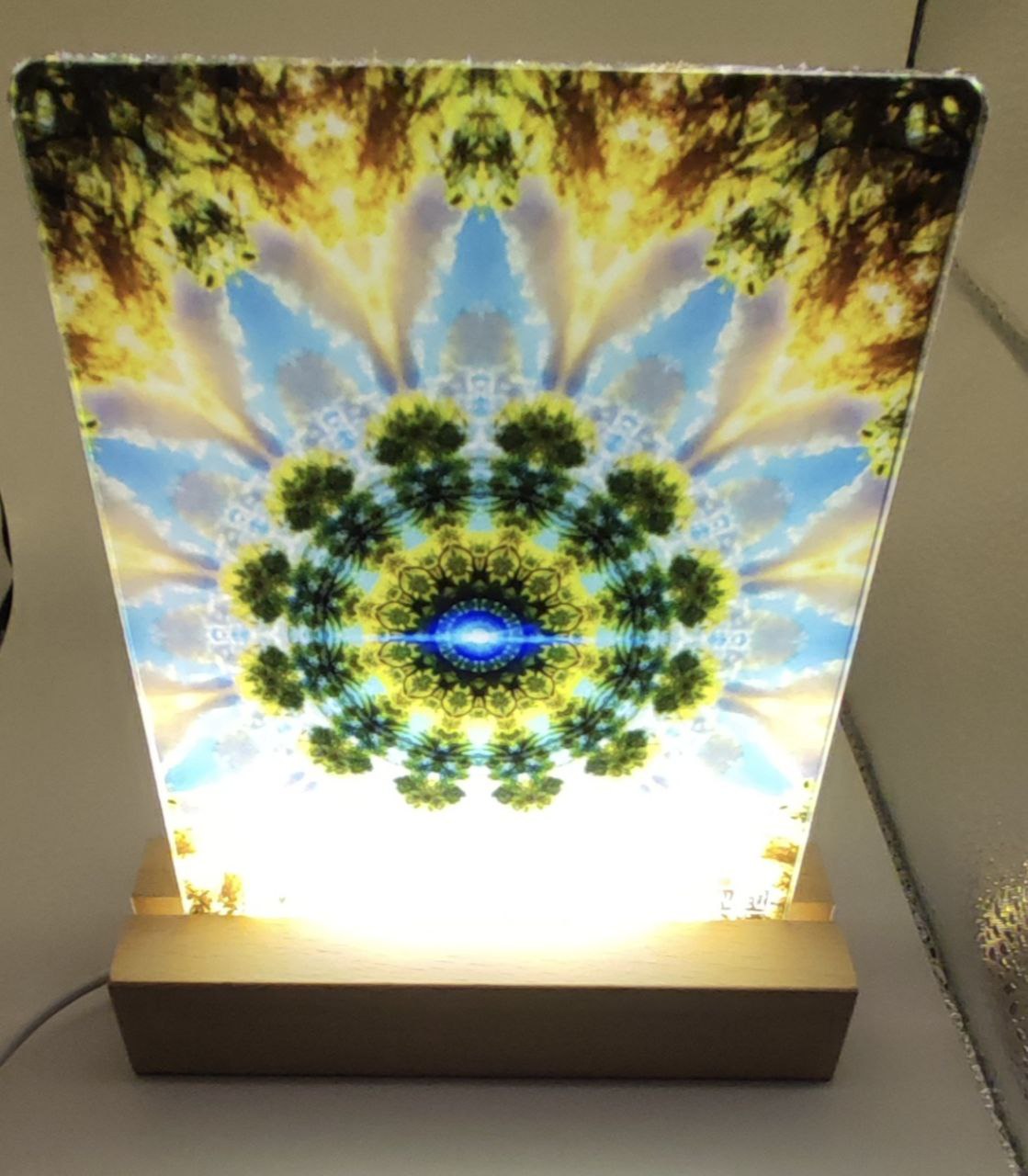 Lampă cu mandală din cer și natură 19 x12.5 cm-stoc epuizat - imagine 2
