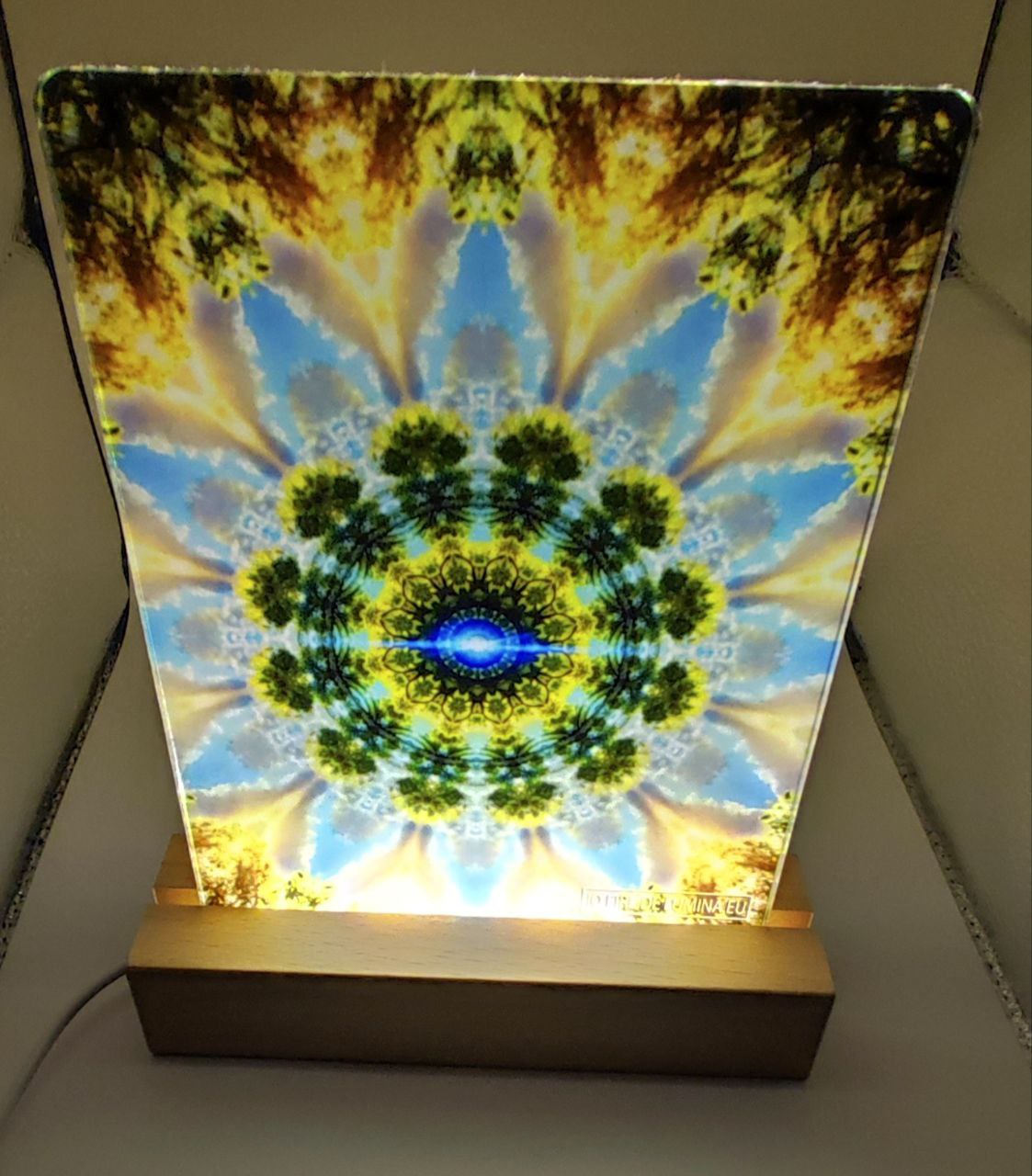 Lampă cu mandală din cer și natură 19 x12.5 cm-stoc epuizat - imagine 5