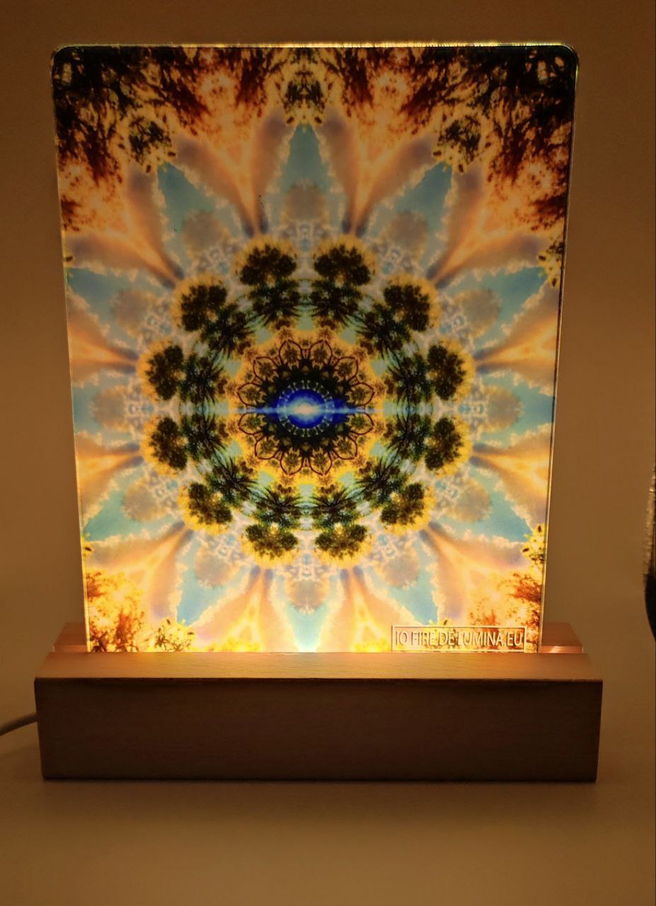 Lampă cu mandală din cer și natură 19 x12.5 cm-stoc epuizat - imagine 4